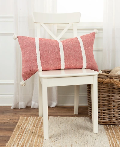 Rizzy Home Modern Strip Lumbar Decorative Pillow, 14" x 26"