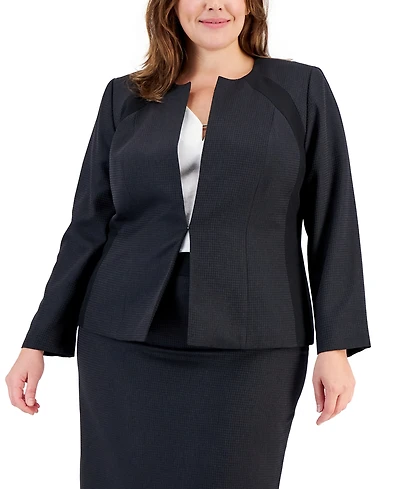 Le Suit Plus Houndstooth Pencil Skirt
