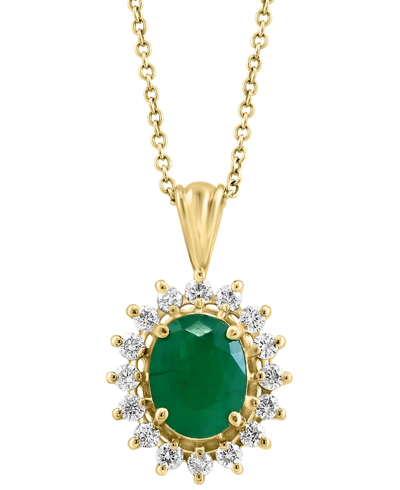 Effy Sapphire and Diamond Oval Pendant 14k White Gold Yellow Gold, Created for Macy's (Also available Emerald)
