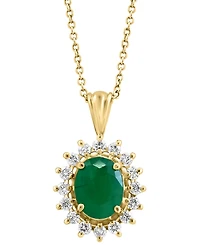 Effy Sapphire and Diamond Oval Pendant 14k White Gold Yellow Gold, Created for Macy's (Also available Emerald)