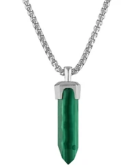 Bulova Men's Icon Malachite Pendant Necklace in Sterling Silver, 24" + 2" extender