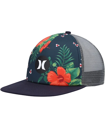 Men's Hurley Navy, Gray Balboa Trucker Snapback Hat