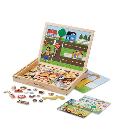 Melissa & Doug Wooden Magnetic Matching Picture Game With 119 Magnets and Scene Cards