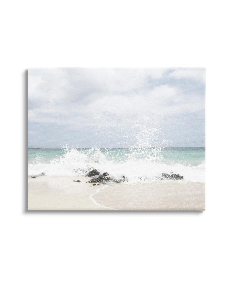 Stupell Industries Beach Coast Wave Splash Canvas Wall Art, 16" x 1.5" x 20"