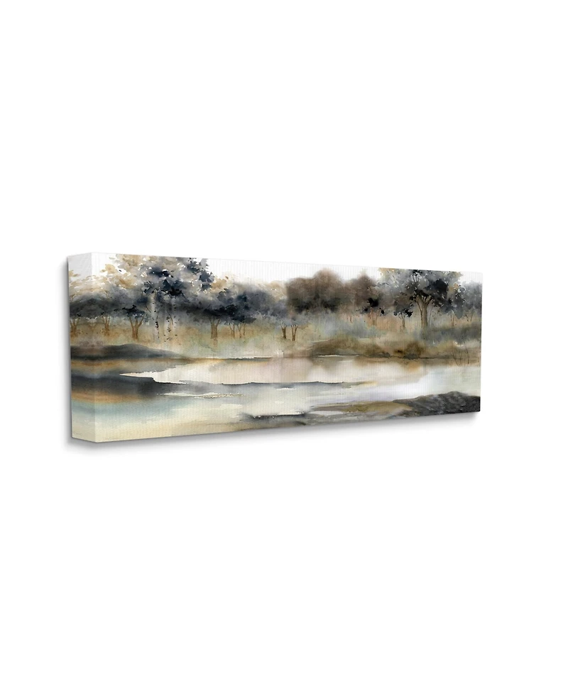 Stupell Industries Trees By Lakeside Landscape Canvas Wall Art, 20" x 1.5" x 48"