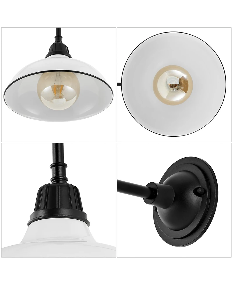 Aurora 12.25" 1-Light Farmhouse Industrial Indoor, Outdoor Iron Led Gooseneck Arm Sconce