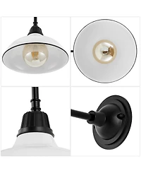 Aurora 12.25" 1-Light Farmhouse Industrial Indoor, Outdoor Iron Led Gooseneck Arm Sconce