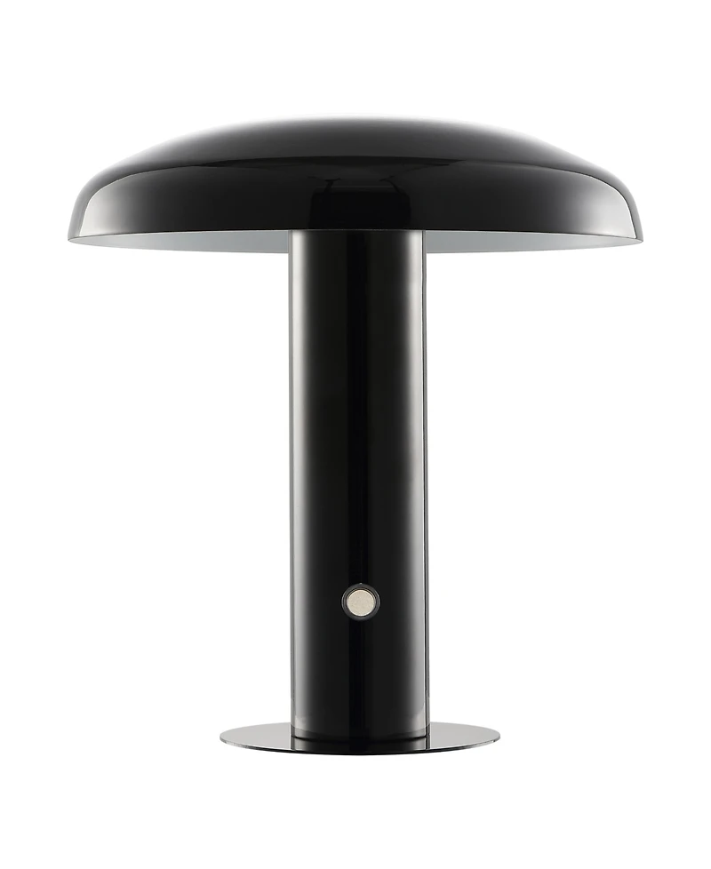 Suillius 11" Contemporary Bohemian Rechargeable, Cordless Iron Integrated Led Mushroom Table Lamp
