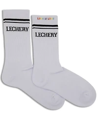 Lechery Women's Love Is Love Varsity Striped Crew Socks