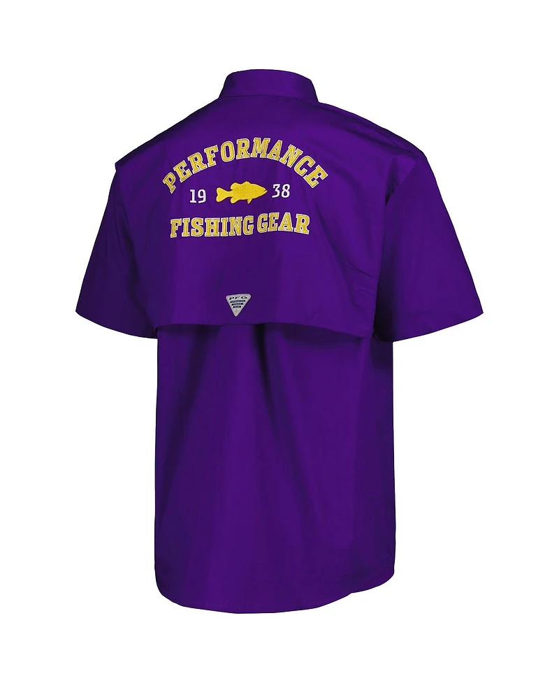 Men's Columbia Purple Lsu Tigers Bonehead Button-Up Shirt