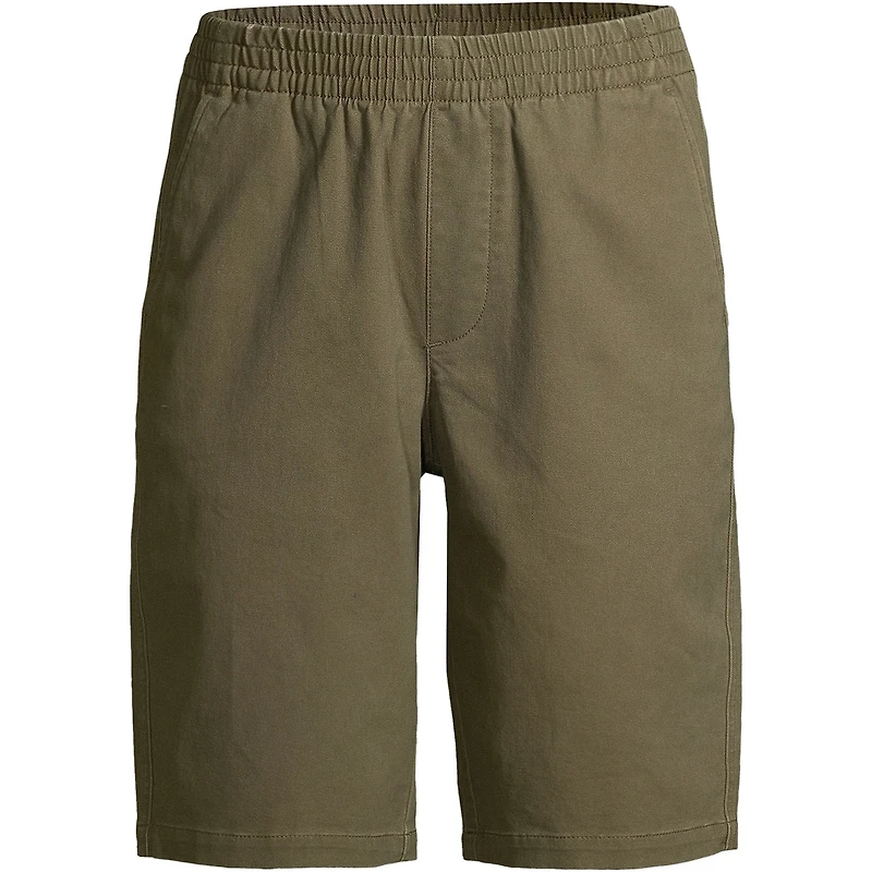 Lands' End Petite Mid Rise Elastic Waist Pull On 12 inch Chino Bermuda Shorts
