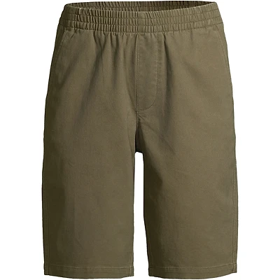 Lands' End Petite Mid Rise Elastic Waist Pull On 12 inch Chino Bermuda Shorts