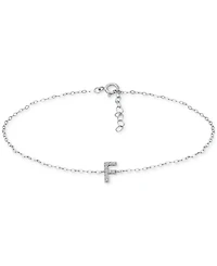 Giani Bernini Cubic Zirconia Initial Ankle Bracelet in Sterling Silver, Created for Macys