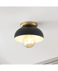 Paulina 8.5" 1-Light Classic Industrial Iron Led Flush Mount
