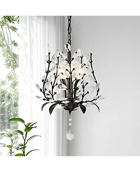 Adoria 12" 3-Light Contemporary Bohemian Iron, Acrylic Led Pendant