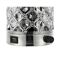 Lucie 9.5" Mid-Century Modern Iron, Acrylic Led Mini Uplight Table Lamp with Usb Charging Port and Smart Bulb