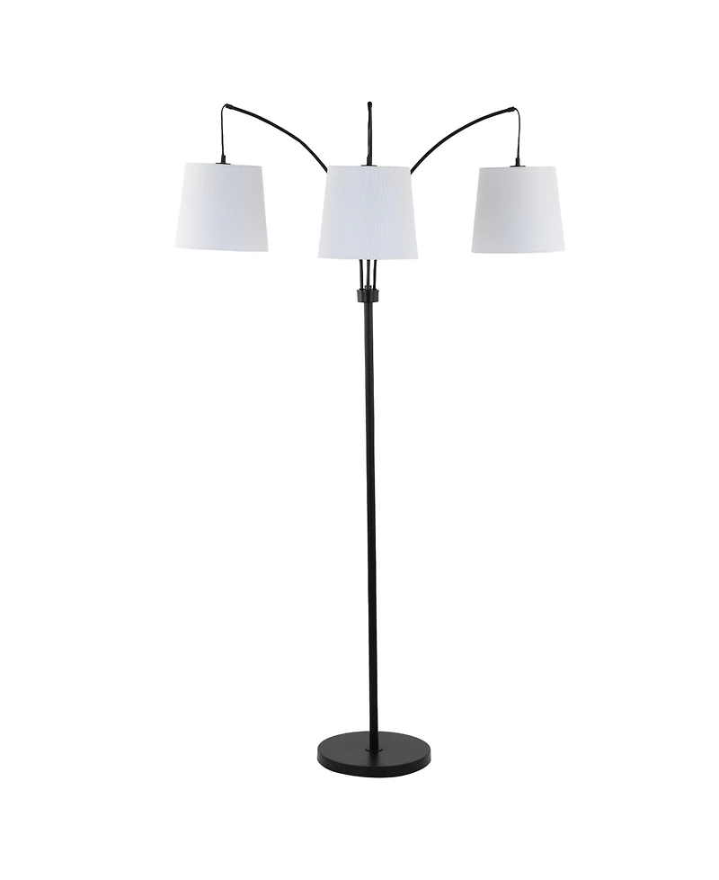 Sylva 72.5" 3-Light Mid-Century Modern Head-Adjustable Iron Led Arc Floor Lamp