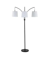 Sylva 72.5" 3-Light Mid-Century Modern Head-Adjustable Iron Led Arc Floor Lamp