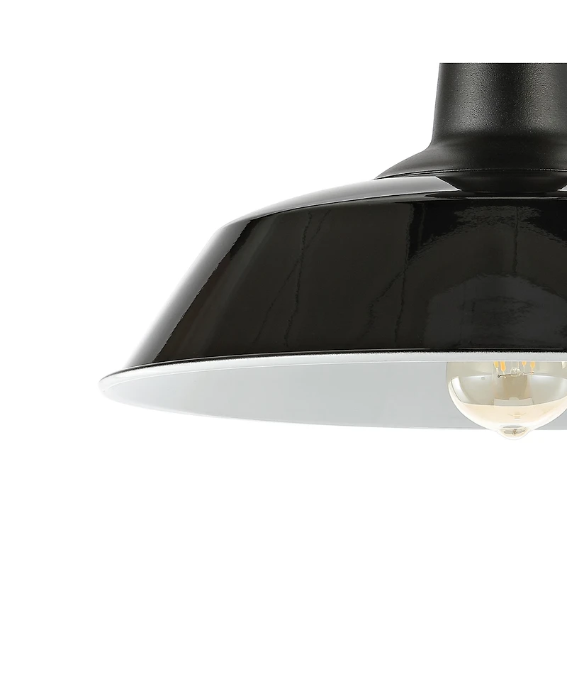 Camila 14" 1-Light Classic Industrial Indoor, Outdoor Iron Led Semi Flush Mount