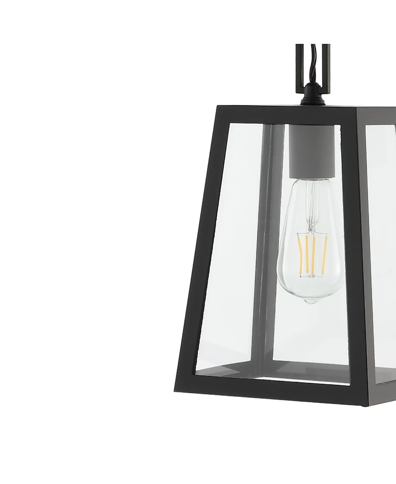 Glendale 6.75" 1-Light Farmhouse Industrial Iron, Glass Outdoor Led Pendant
