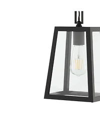 Glendale 6.75" 1-Light Farmhouse Industrial Iron, Glass Outdoor Led Pendant