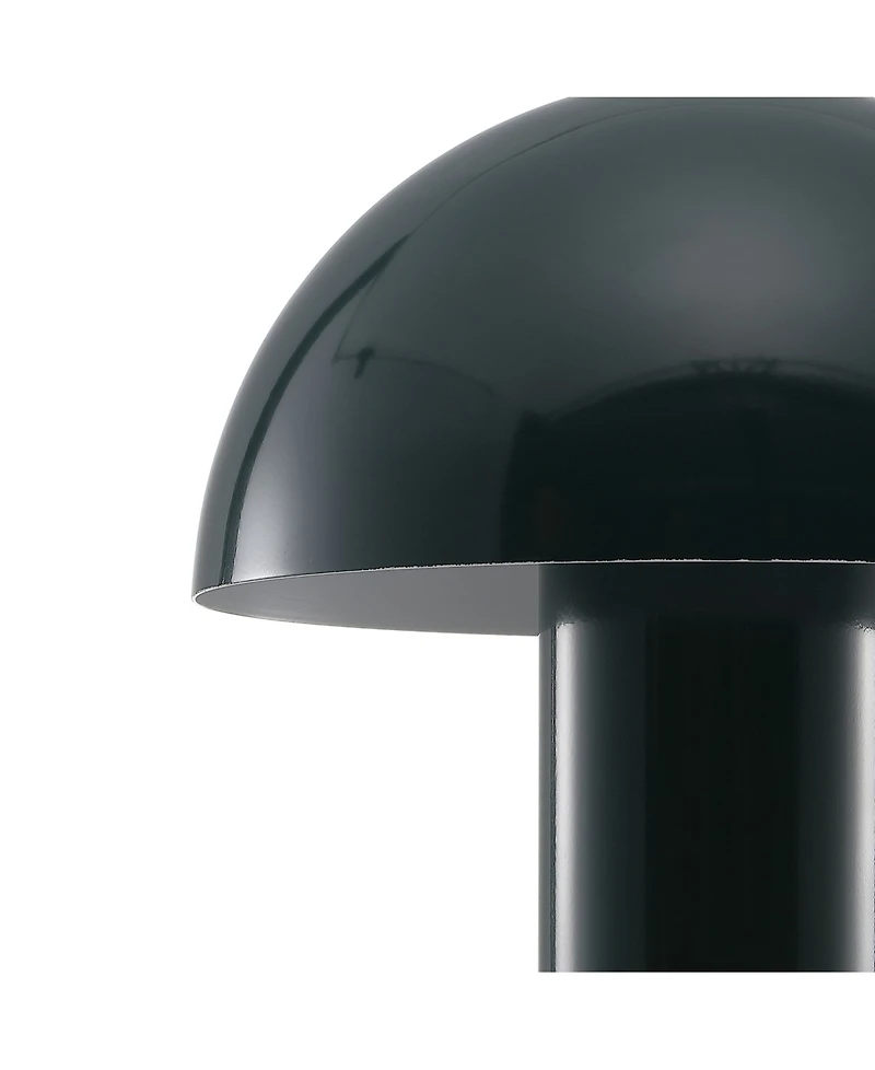 Boletus 10.75" Contemporary Bohemian Rechargeable, Cordless Iron Integrated Led Mushroom Table Lamp