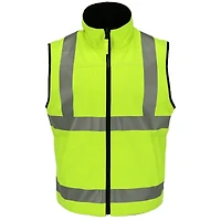 RefrigiWear Big & Tall Hi Vis Reversible Softshell Vest - Water-Resistant, Insulated, High-Visibility Safety Work Gear