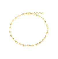 Simona Sterling Silver Diamond Cut Beaded Anklet