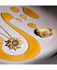 Le Vian Nude Diamond (1/10 ct. t.w.) & Chocolate Diamond (1/6 ct. t.w.) Sun Pendant Necklace in 14k Gold, 18" + 2" extender