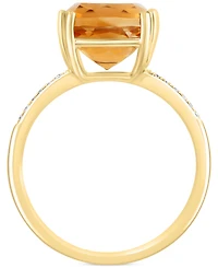 Effy Green Quartz (4 1/3 ct. t.w.) & Diamond Accent Ring 14k Yellow Gold (Also available Smoky Quartz, Citrine and Pink Amethyst)