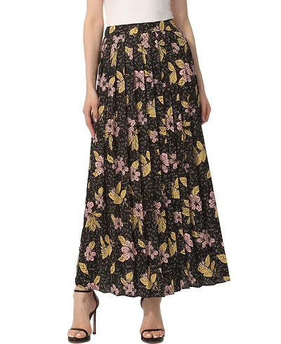 kimi + kai Women's Print Box Pleat Maxi Skirt