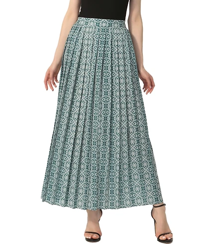 kimi + kai Women's Print Box Pleat Maxi Skirt