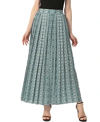 kimi + kai Women's Print Box Pleat Maxi Skirt