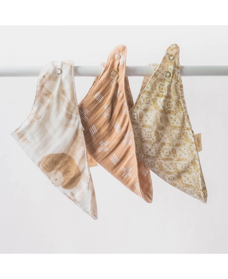 Crane Baby Baby Boys or Baby Girls Kendi Muslin Bibs, 3 Piece Set