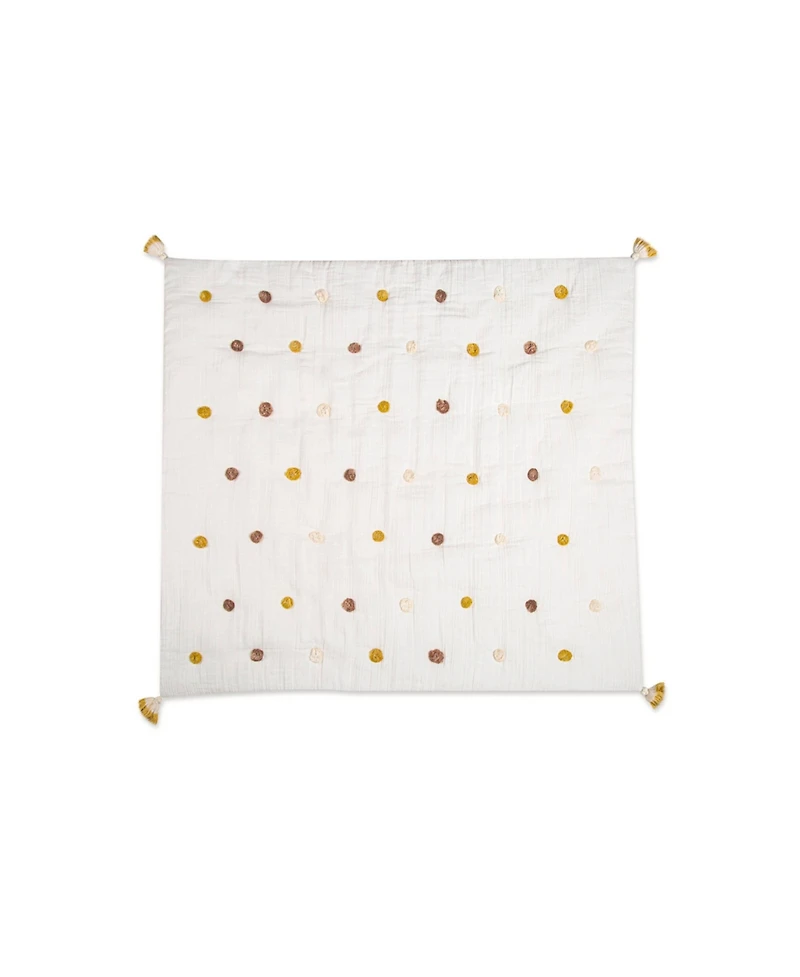 Crane Baby Baby Girls Kendi Pom Pom Quilted Blanket