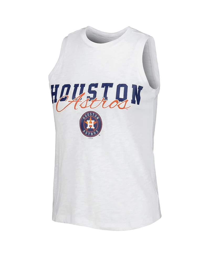Women's Concepts Sport White Houston Astros Reel Pinstripe Tank Top and Shorts Sleep Set