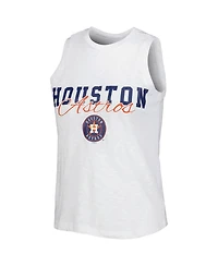 Women's Concepts Sport White Houston Astros Reel Pinstripe Tank Top and Shorts Sleep Set