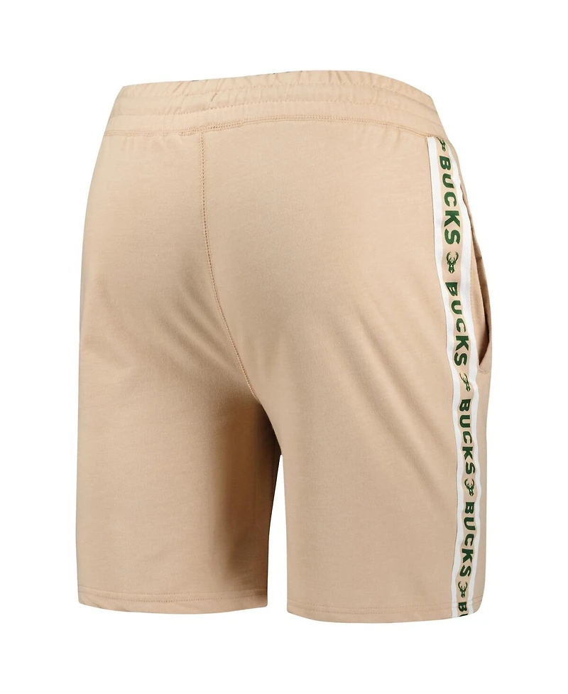 Men's Concepts Sport Tan Milwaukee Bucks Team Stripe Shorts