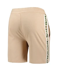 Men's Concepts Sport Tan Milwaukee Bucks Team Stripe Shorts