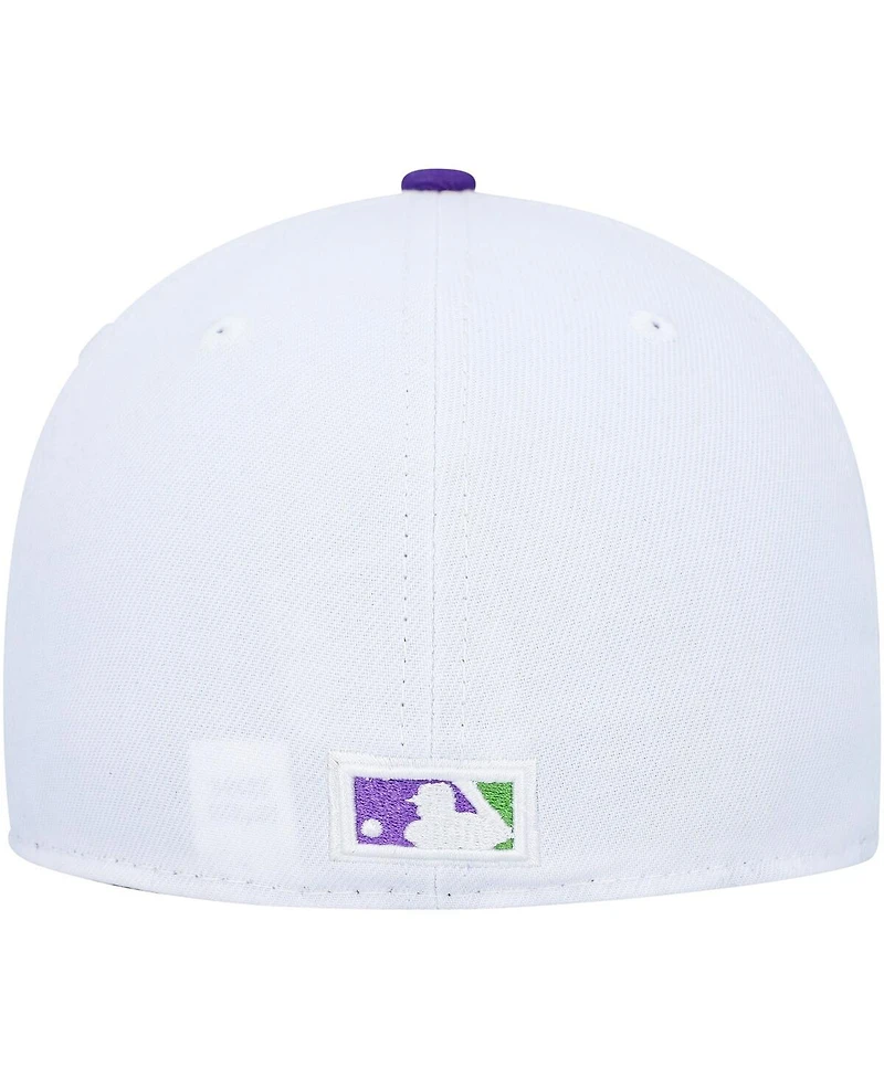 Men's New Era White Milwaukee Brewers 50th Anniversary Side Patch 59FIFTY Fitted Hat