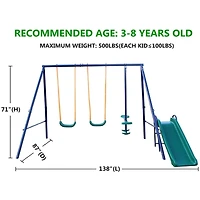 Streamdale A-Frame Metal Swing Set with Slide