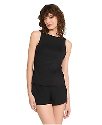 Lands' End Women's D-Cup High Neck Upf 50 Sun Protection Modest Tankini Swimsuit Top