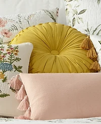 Levtex Viviana Pleated Decorative Pillow, 16" Round