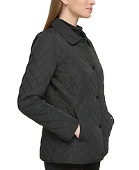 Calvin Klein Womens Collared Quilted Coat