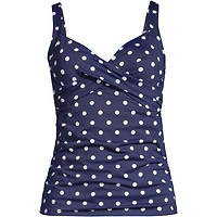 Lands' End Women's Tummy Control V-Neck Underwire Tankini Swimsuit Top Adjustable Straps