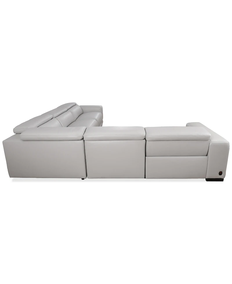 Closeout! Krofton 5-Pc. Beyond Leather Fabric Sectionals with 2 Power Motion Recliners, Created for Macy's