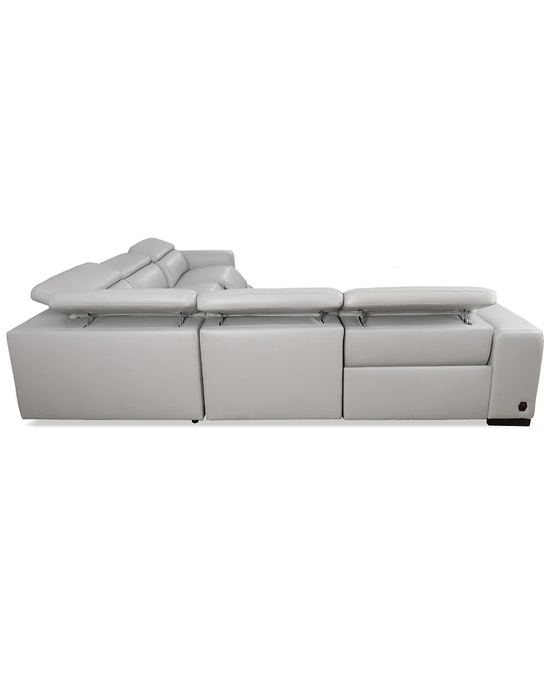 Closeout! Krofton 5-Pc. Beyond Leather Fabric Sectionals with 2 Power Motion Recliners, Created for Macy's