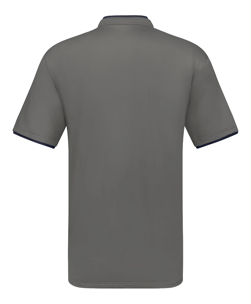 Men's Short Sleeve Henley Polo Shirt with Contrast-Trim