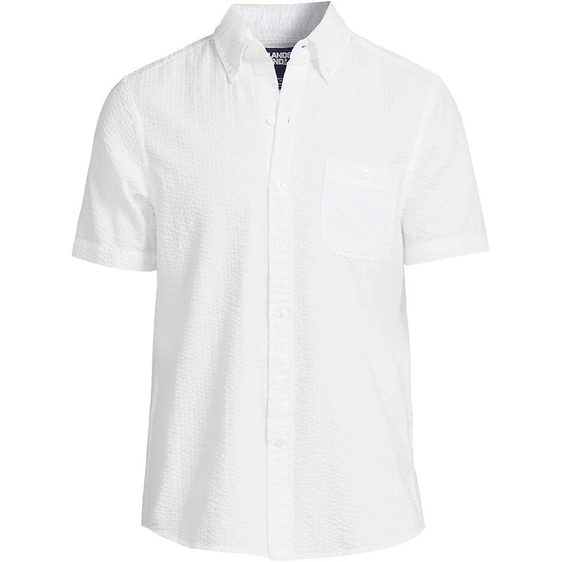 Lands' End Big & Tall Short Sleeve Seersucker Shirt