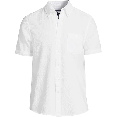 Lands' End Big & Tall Short Sleeve Seersucker Shirt
